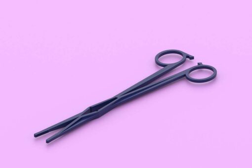 Gynäkologische Fasszange, Tupferzange KELLY 22 cm, steril, zum Einmalgebrauch
