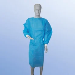Besucherkittel blau, Velcro (Klett)-Verschluss, unsteril
