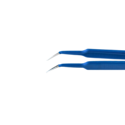 Bipolare Pinzette zum Einmalgebrauch, McPherson, gewinkelt, Spitze 0,5 mm, Länge 102 mm, mit Anschlusskabel 5 m, 2-Pin 28 mm Stecker
